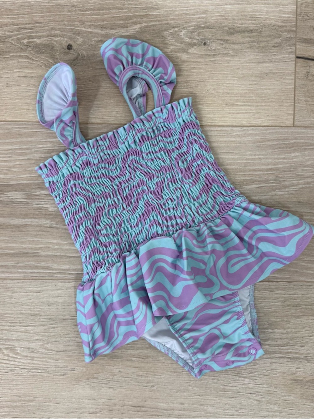Caden Lane Smocked One Piece Swim Suit